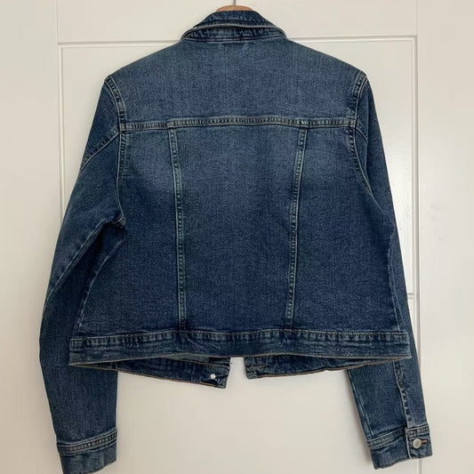 Custom Denim jacket with Embroidery flowers for wedding or parties bride Bridesmaid gift