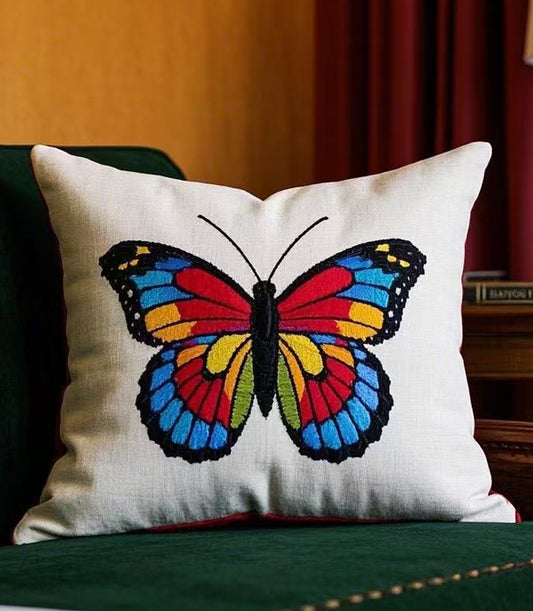 Emboridery Butterfly Cushion Room Pillow