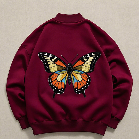 Hoodie With Embroidery Butterfly, Made to order