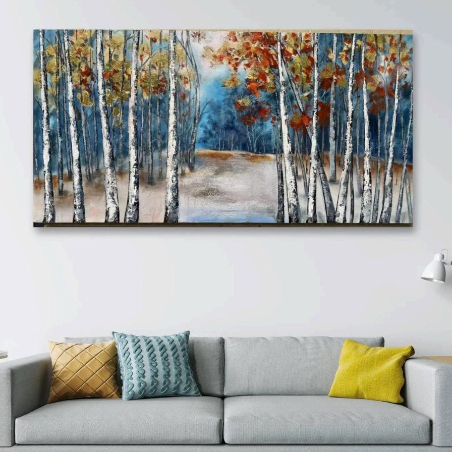 Hand Painted Scenery Acrylic Painting Oil painting 3D Textured Wall Art Home decor-Goldleaf Textured Art