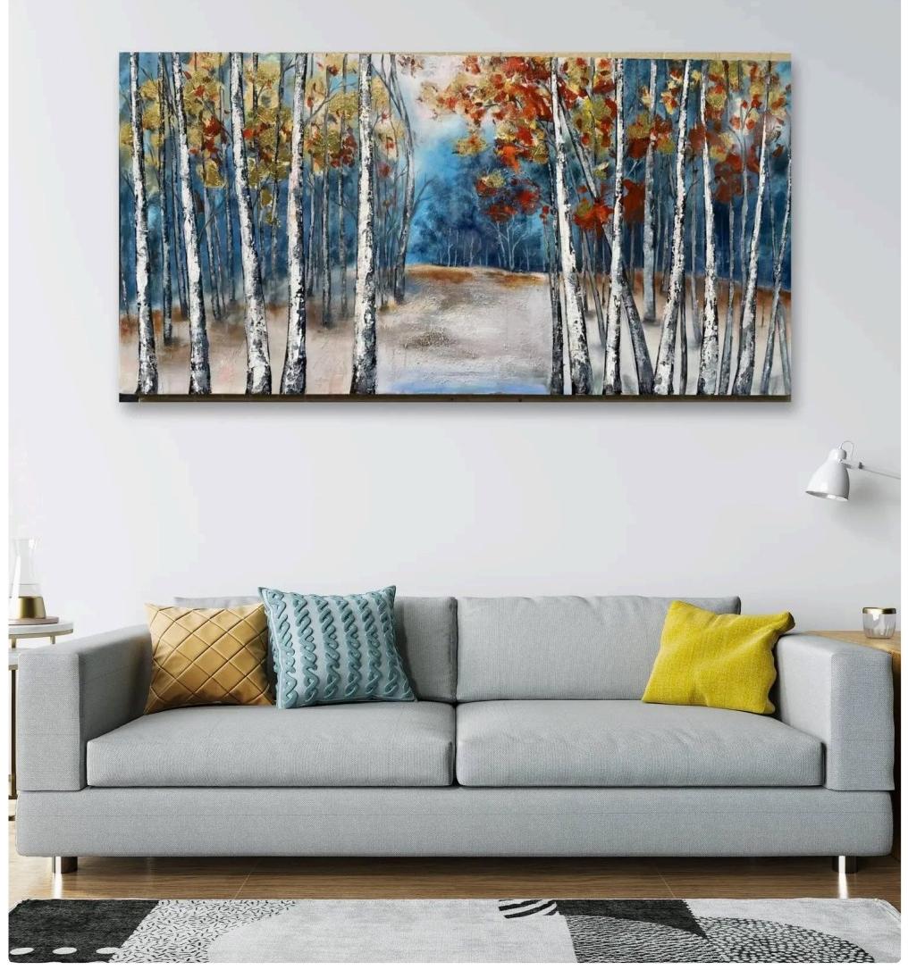 Hand Painted Scenery Acrylic Painting Oil painting 3D Textured Wall Art Home decor-Goldleaf Textured Art