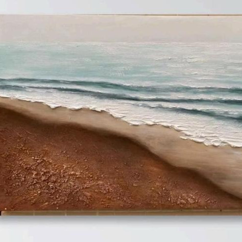 Hand Painted Abstract Acrylic Painting Oil painting 3D Textured Wall Art Home decor-Abstract Textured Seascape Art